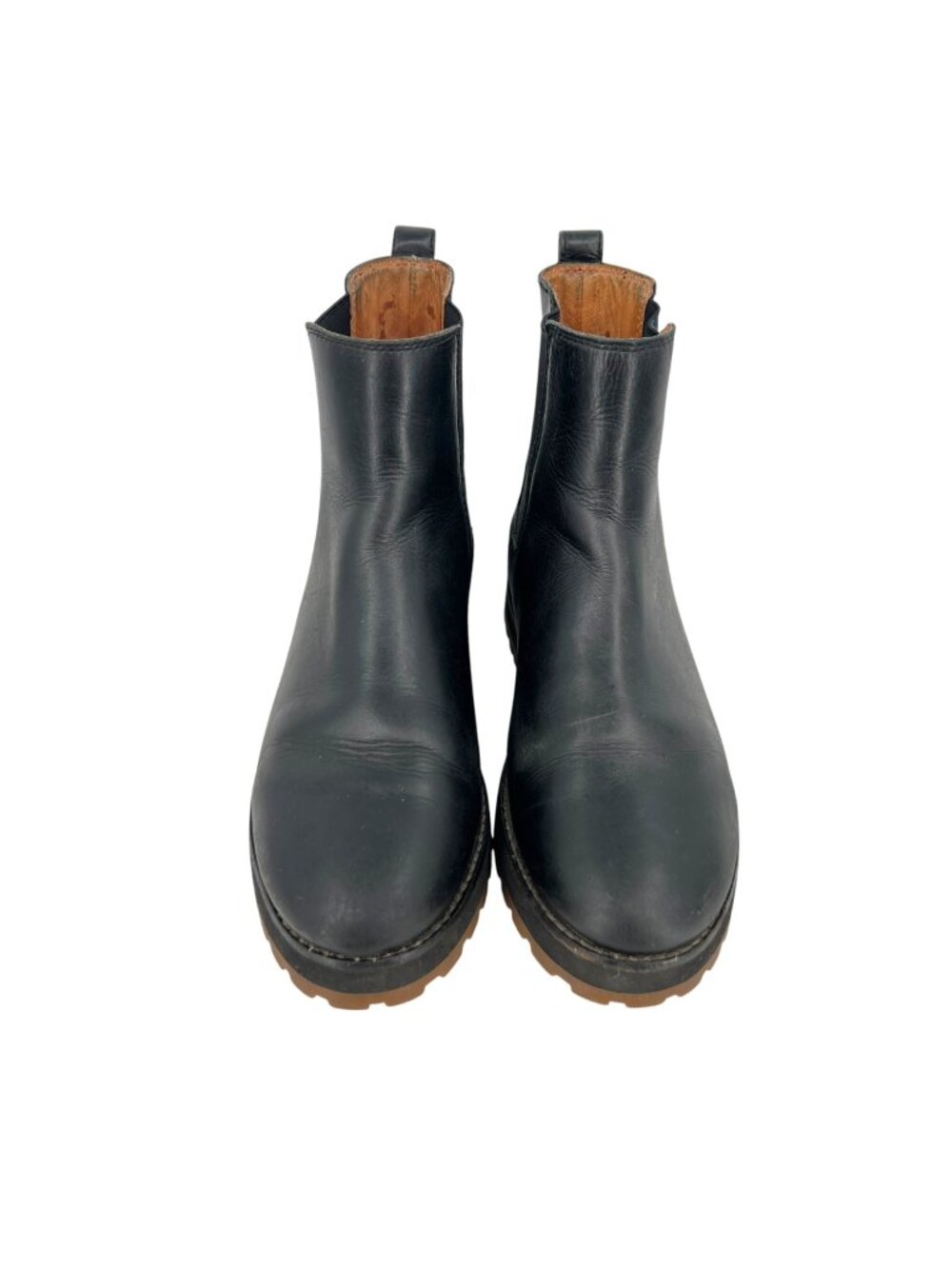 Madewell Ivy Chelsea Boots Lug Sole Black Leather Size 7.5 Utilitarian Grunge